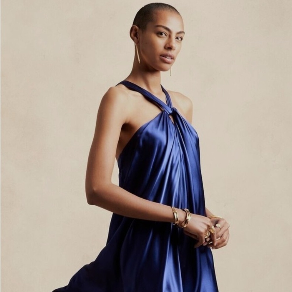 Banana Republic Silk Halter Dress